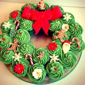 Cupcake Christmas Wreath