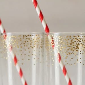 Gold Confetti Dot Glasses