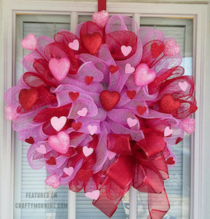 Deco Mesh Valentine Wreath