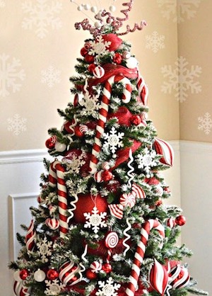 Peppermint and Snow Christmas Tree f