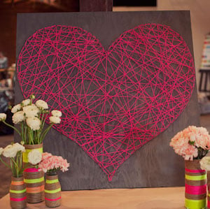String Heart DIY valentine's day craft
