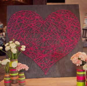 Valentine's Day heart String Heart art Decoration idea