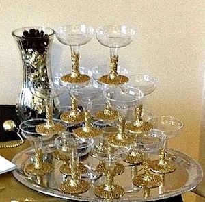 stacked Champagne Flutes decoration for New Years