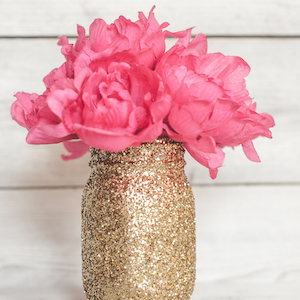 Gold Glittered Mason Jar New Years Eve Decorations