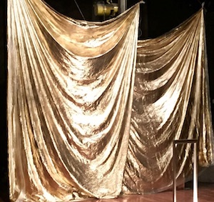 Super Cheap and Easy Gold Backdrop decoration for New Years