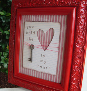 Keys to My Heart Art valentine craft for adults