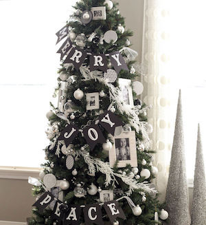 Black, White and Silver Christmas Tree 