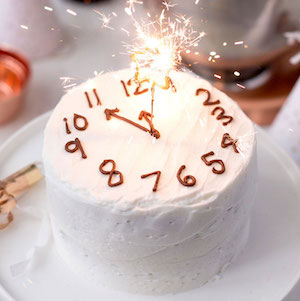 Countdown Champagne Cake dessert for New Years eve
