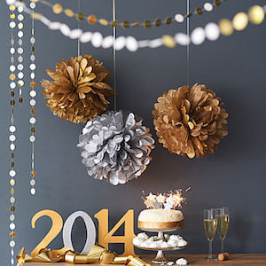 New Year's Eve Pom Pom Decoration