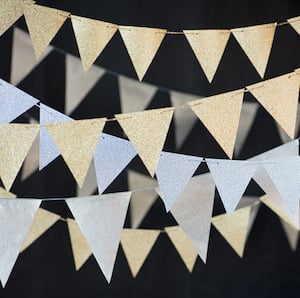 Glittery Banner New Years eve decoration