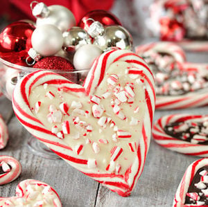 Peppermint Bark Candy Cane Hearts Christmas Treats