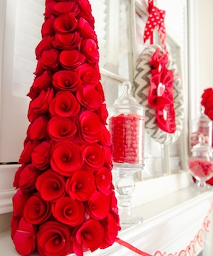 Paper Rose Valentine Tree Craft