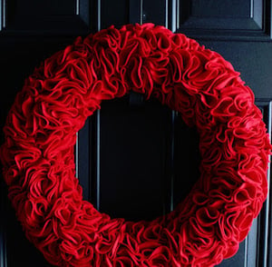 Red Felt Ruffle Wreath
