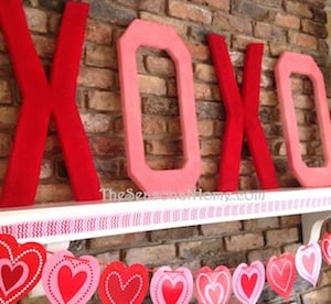 XOXO Sign and Banner party decor for Valentine's Day 