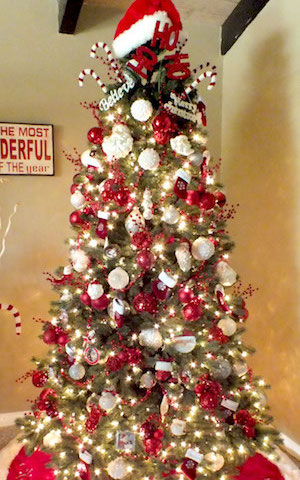 red and white Santa Tree 