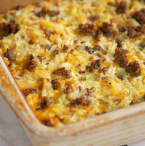 Sausage Hash Brown Christmas Breakfast Casserole