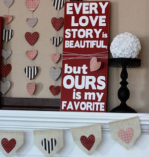 Valentine's Day Mantel decor idea