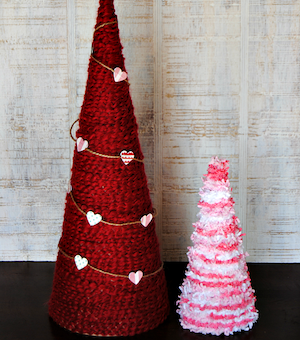 Valentine's Day Yarn Tree decor ideas