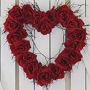 rustic rose heart wreath