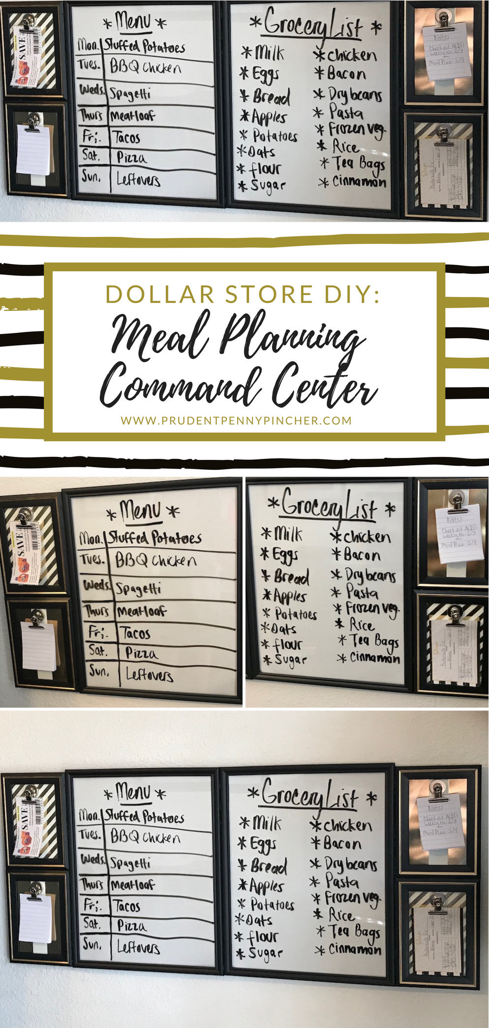 Dollar Store DIY Meal Planning Command Center - Prudent Penny Pincher