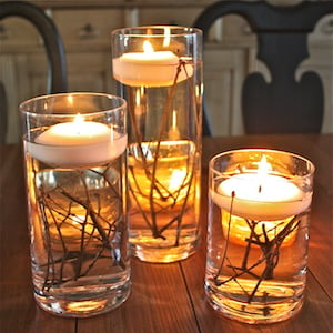 Twig Candleholders for a rustic wedding