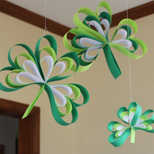 Paper Strip Shamrocks decoración del día de san patricio 