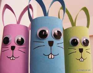 toliet paper Roll easter bunny craft for kids