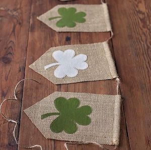 Shamrock Burlap Banner