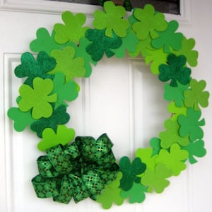 Felt Shamrocks st patrick's day Wreath