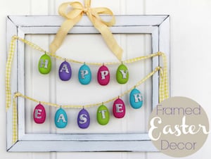 Framed Happy Easter Door Hanger