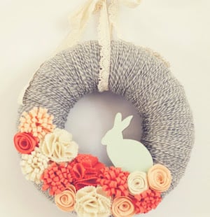 Bunny Yarn Wreath 