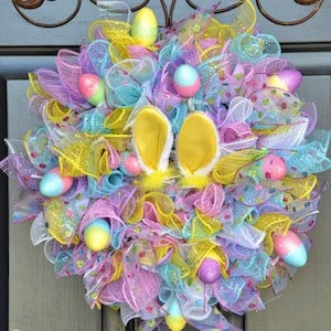 Easy Easter Deco Mesh Dollar Tree Wreath Decoration