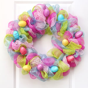 Easter Egg Mesh Wreath