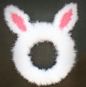 Bunny Fur Yarn Wreath