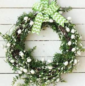 dollar store spring Greenery Wreath