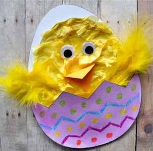 Hatching Chick Tissue Paper Craft for kids