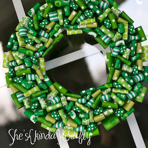 st patrick's day Green Ribbon Wreath