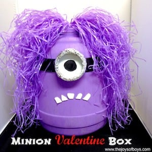 Purple Minion Valentine Box