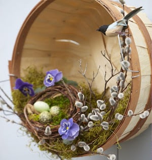 bird nest basket door hanger