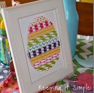 Paper Straw Easter Egg in a Picture Frame 