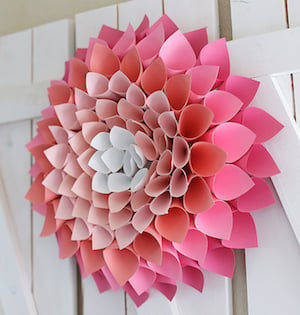 Paper Dahlia Wreath