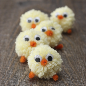 Pom Pom Yarn Chicks Easter Craft for Kids