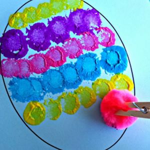 Pom Pom Easter Egg Painting