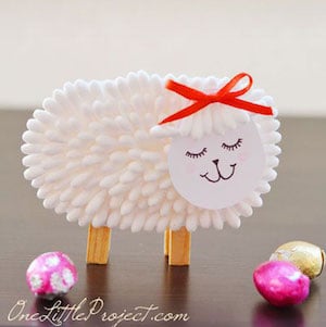 Q-Tip Lamb easter Craft for kids