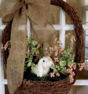 rustic easter basket wreath