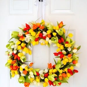 DIY tulip wreath