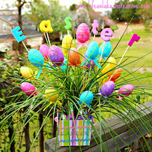 outdoor Spring Easter Grass Arrangement 