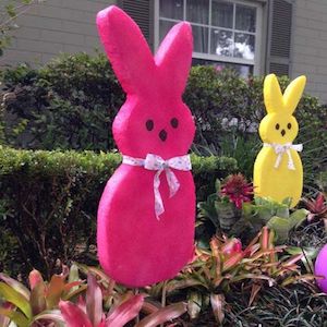 Decoración grande de estacas para césped de Peep de Pascua