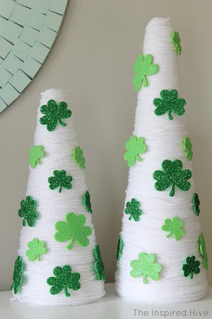 St Patrick's Day Yarn Trees