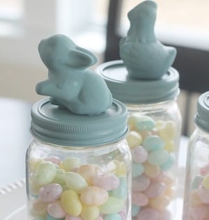 dollar tree Bunny Mason Jars 